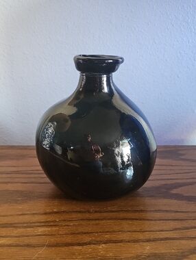 Handmade Blown Green Glass Decorative Vase